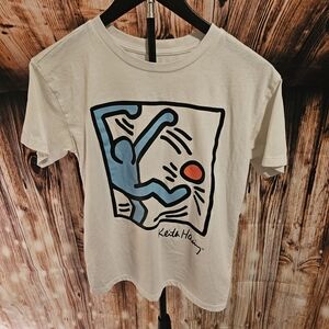 Graphic T-Shirt with Blue and Red Design